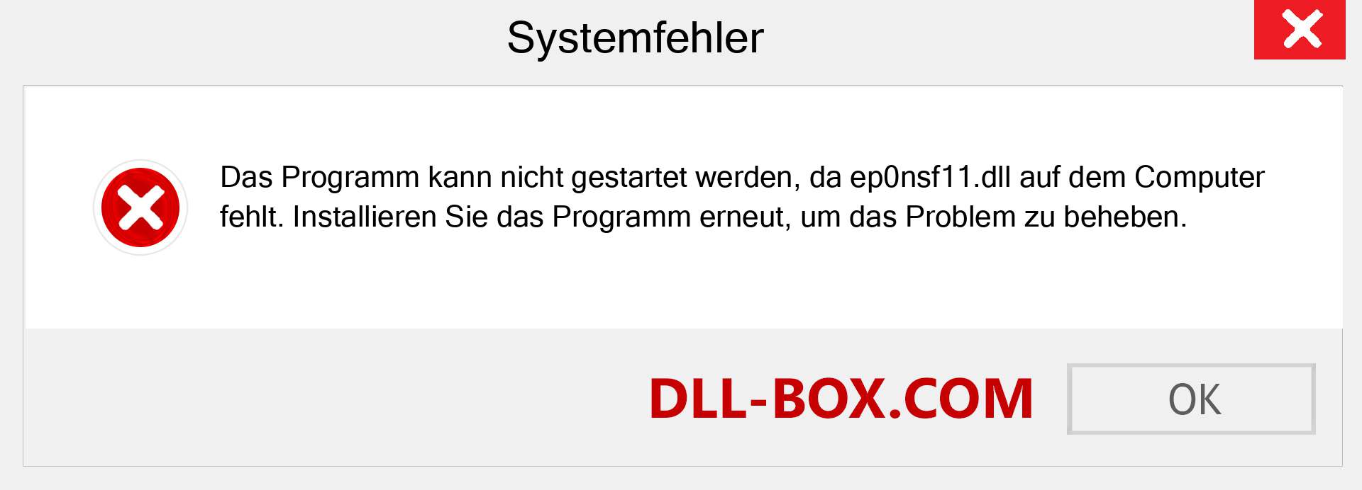 ep0nsf11.dll-Datei fehlt?. Download für Windows 7, 8, 10 - Fix ep0nsf11 dll Missing Error unter Windows, Fotos, Bildern