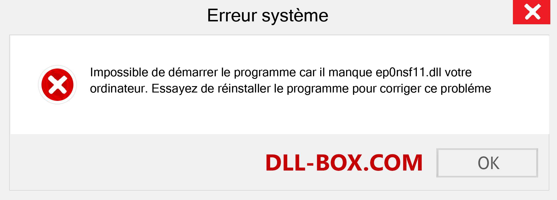 Le fichier ep0nsf11.dll est manquant ?. Télécharger pour Windows 7, 8, 10 - Correction de l'erreur manquante ep0nsf11 dll sur Windows, photos, images